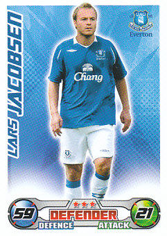 Lars Jacobsen Everton 2008/09 Topps Match Attax #96